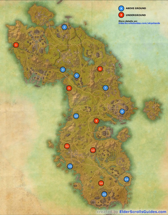 Auridon Skyshards Map