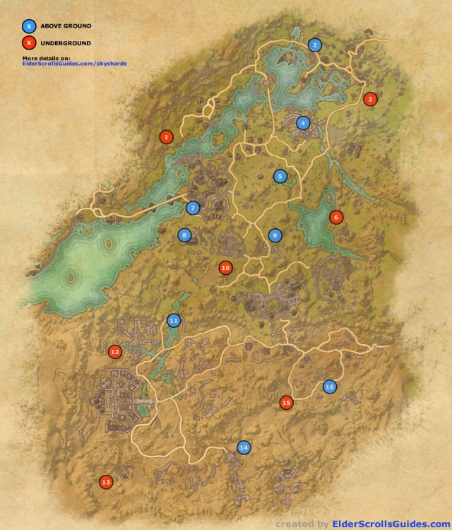 Bangkorai Skyshards Map