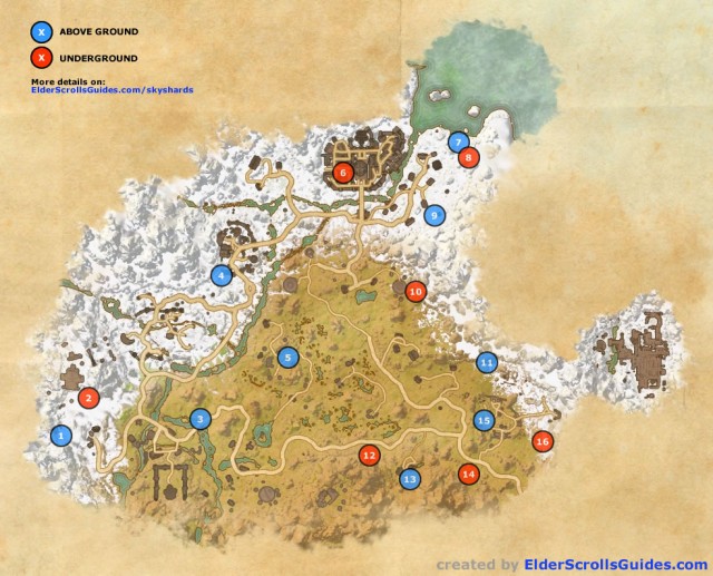 Eastmarch Skyshards Map