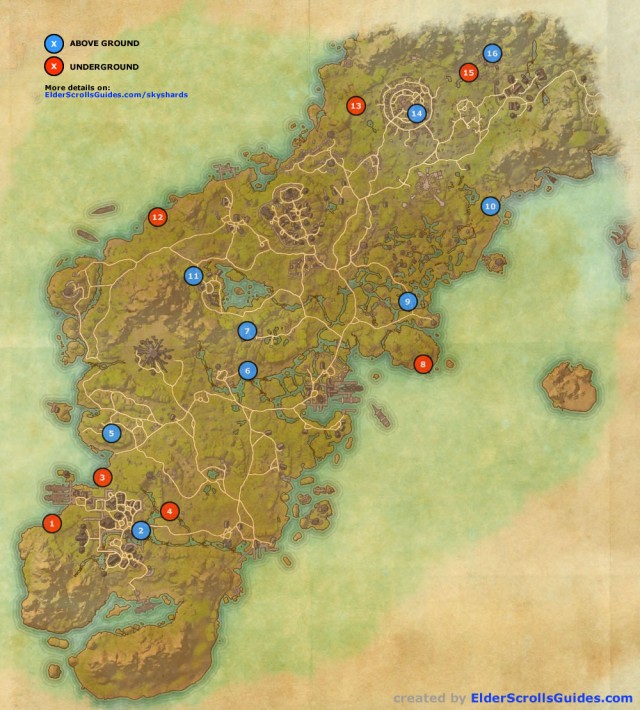 Glenumbra Skyshards Map