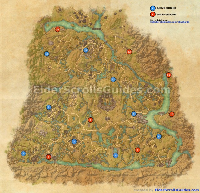 Shadowfen Skyshards Map