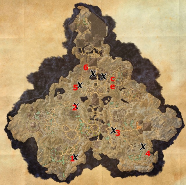 Coldharbour treasure map locations