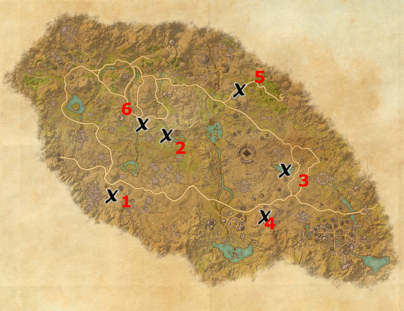 Auridon treasure maps in elder scrolls online are displayed below. 