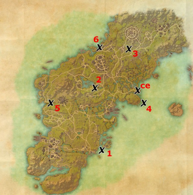 Glenumbra treasure map locations