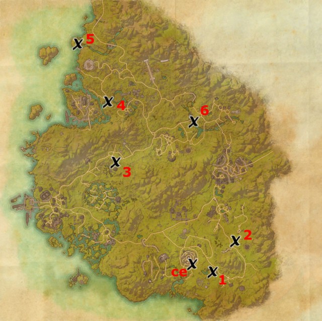 Greenshade treasure map locations