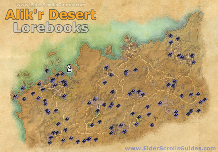 Alik'r Desert Lorebooks Map