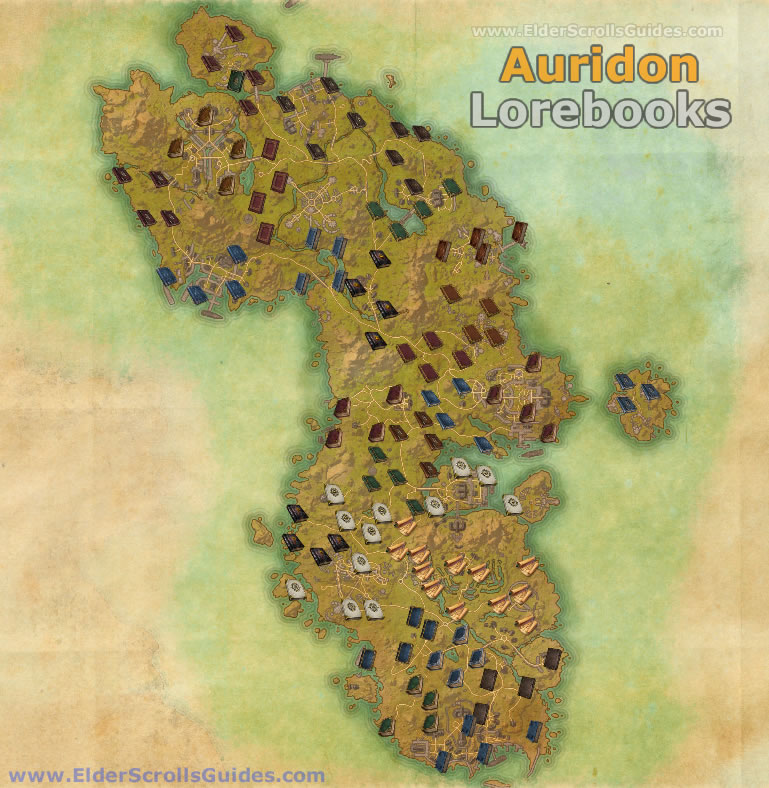 Auridon Lorebooks Map.