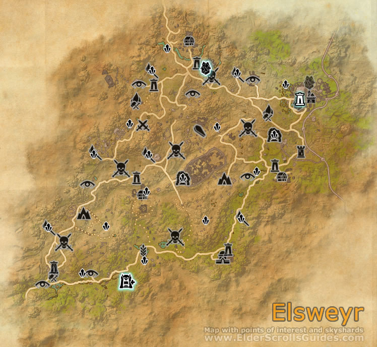 Northern Elsweyr full explored map.