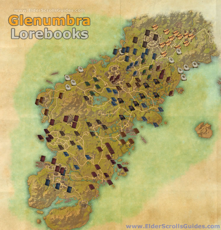 Eso Glenumbra Lore Books Glenumbra Lorebooks Map | Elder Scrolls Online Guides