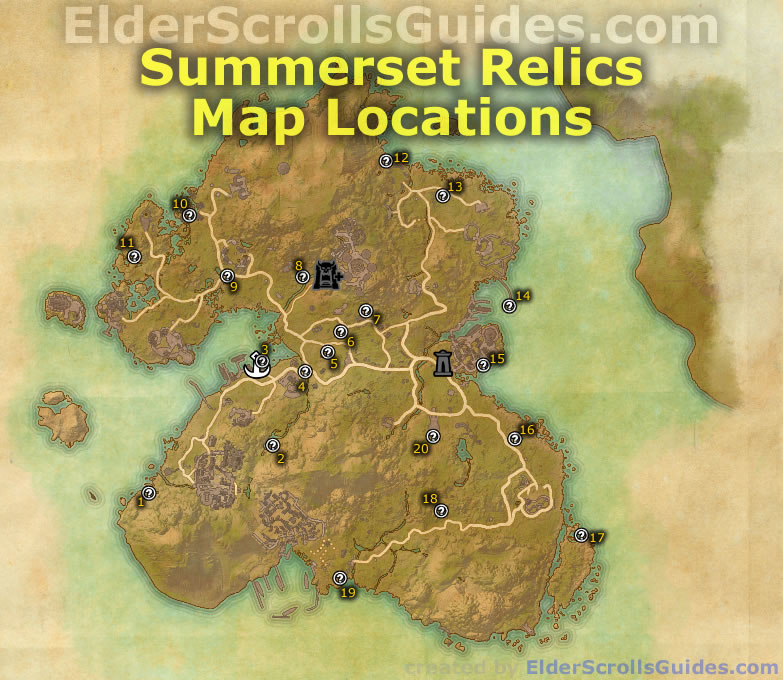 Summerset Relics Map