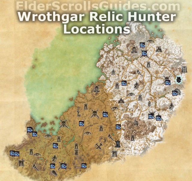 Wrothgar Relic Hunter Locations Map