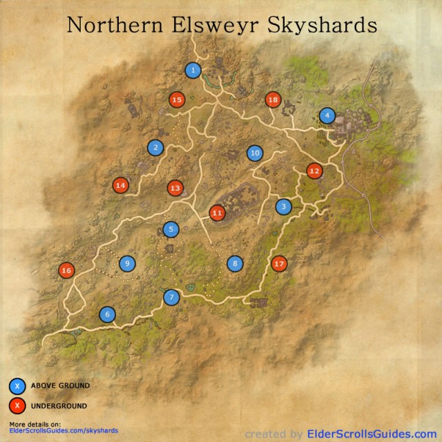 Northern Elsweyr Skyshards Map