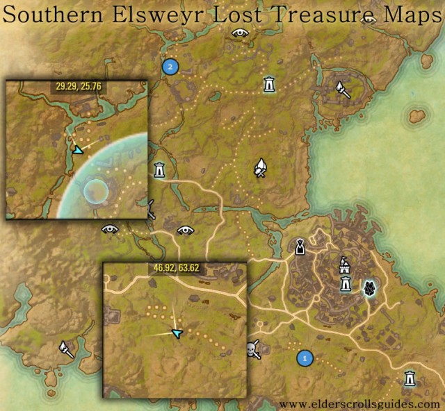 Southern Elsweyr treasure map