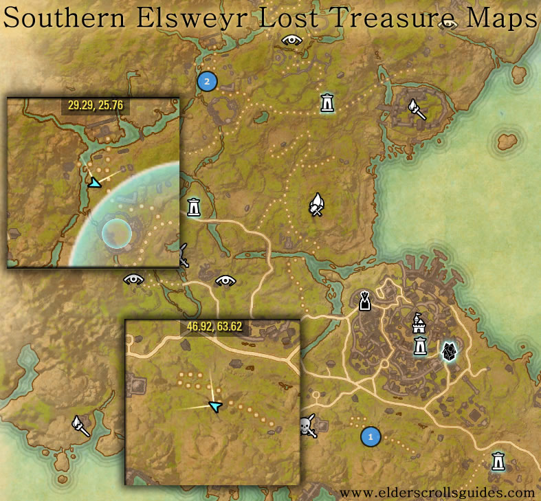 Southern Elsweyr treasure map.