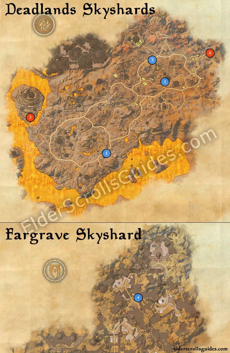 Deadlands & Fargrave Skyshards Map