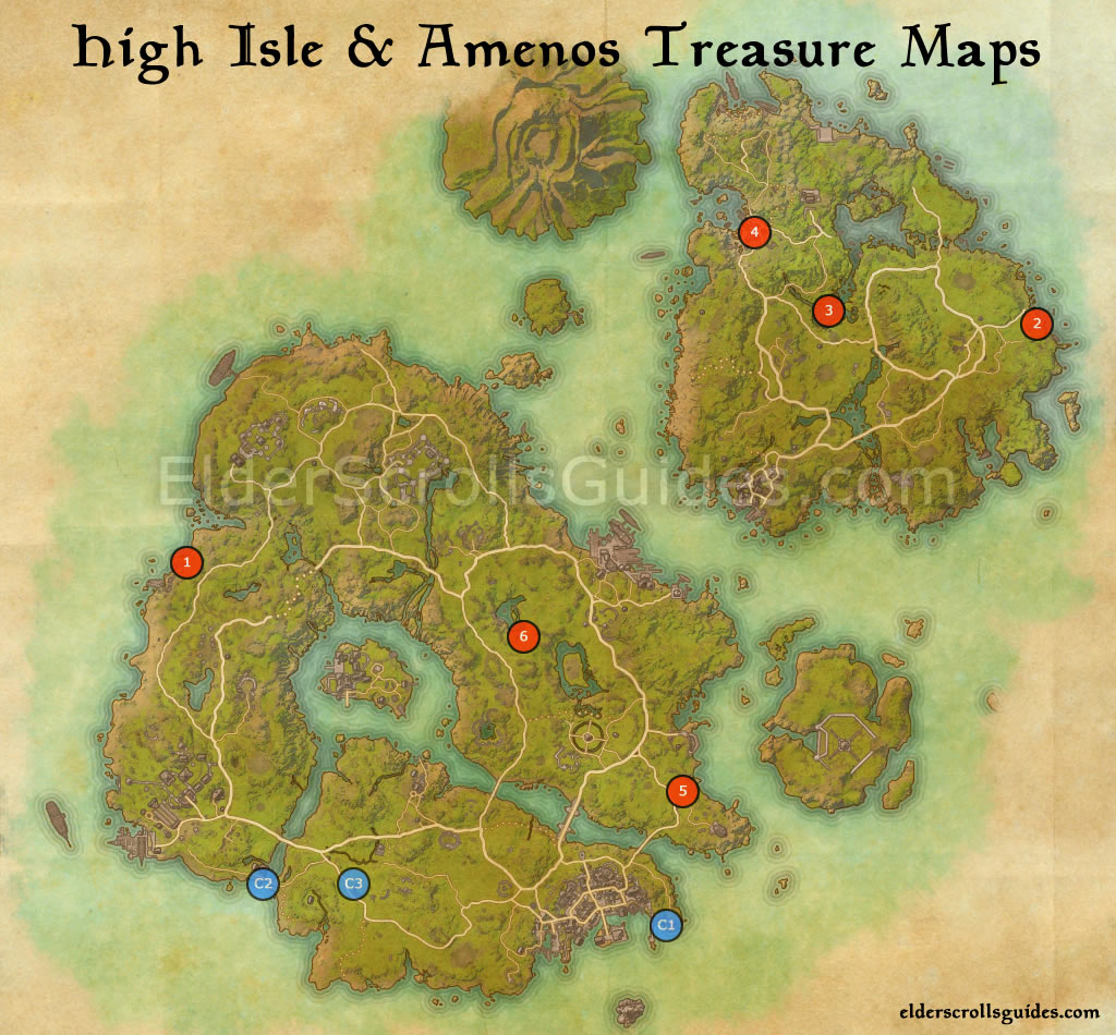 High Isles Lost Treasure Maps locations